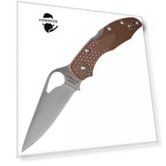 Нож складной Meadowlark Brown 2 Spyderco, сталь 8Cr13MOV, рукоять термопластик FRN