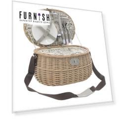 Корзина для пикника elma (to4rooms) бежевый 39.0x22.0x28.0 см.