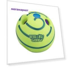 Мяч для собак Wobble Wag Giggle, хихикающий, зеленый, 10 см