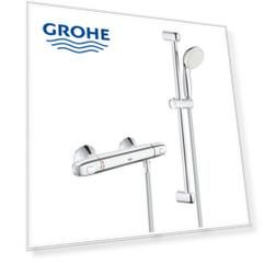 Термостатический смеситель для душа GROHE Grohtherm 1000 New с душевым гарнитуром, душевая штанга 600 мм, хром (34151004)