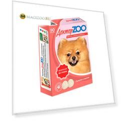 доктор Zoo мультивитаминное лакомство для собак со вкусом ветчины и биотином (90 таблеток)