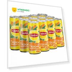 Чай холодный черный Lipton Персик негазированный 12 штук по 0.25 л