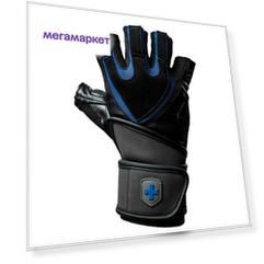 Перчатки атлетические Harbinger Training WristWrap, black/blue, L