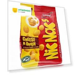 Арахис Lorenz NicNac's в хрустящей оболочке из теста со вкусом сыра и лука 110 г
