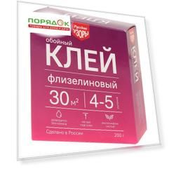Клей для флизелиновых обоев, Русские узоры, 200 г, 4-5 рулонов, картонная коробка, 00090