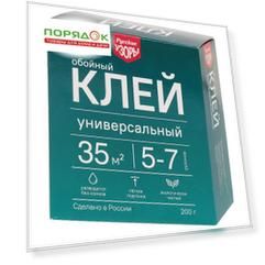 Клей для всех видов обоев, Русские узоры, 200 г, 5-7 рулонов, картонная коробка, 00091
