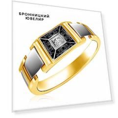 Печатка из желтого золота с бриллиантами