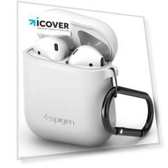 Чехол Spigen Silicone Case (066CS24809) для AirPods (White)