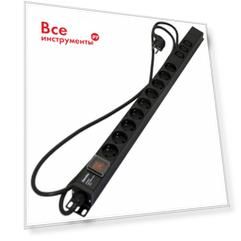 Блок розеток hyperline she-9sh-3iec-s-2.5eu 9 розеток schuko+3хiec320 c13, 16а, 250в 397070