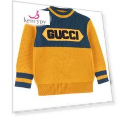 Двухцветный джемпер с логотипом GUCCI