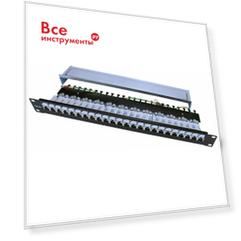 Патч-панель 19", 24 порта RJ-45, экранированная