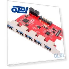 Контроллер ORIENT VA-3U5219PE, PCI-E USB 3.0 5ext/2int (19-pin) port, VIA VL805+VL813 chipset, разъем доп.питания, oem