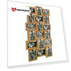 Фоторамка на 18 фото коричневого цвета
