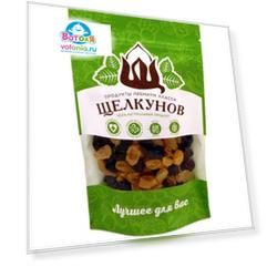 Микс Щелкунов Элитный изюм Джамбо черный, изюм Джамбо Гольден 120 г (пакет)