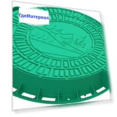 Люк садовый пластиковый Standartpark Домик Л-60.80.10-ПП зеленый D680 мм