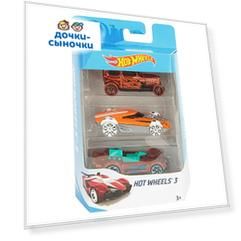 Машинка Hot Wheels Красная/оранжевая с белыми колесами/красно-бирюзовая, 7 см