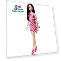 Кукла Barbie Сияние моды В розовом полосатом платье 28 см