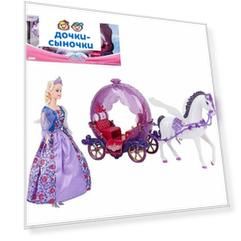 Игровой набор Zhorya Кукла с каретой и лошадью 28 см