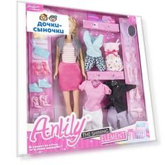 Игровой набор Anlily Кукла с аксессуарами (розовая юбка, серый жилет) 29 см