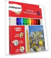 Фломастеры 12 цветов Fish, смываемые, вентилируемый колпачок