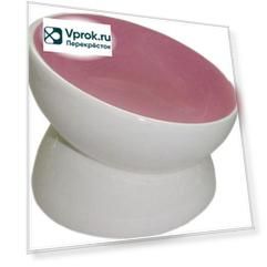 Миска для животных Foxie Dog Bowl керамическая розовая 13*13*11см 170мл