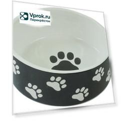 Миска для животных Foxie Paws керамическая черная 13*5.5см 420мл