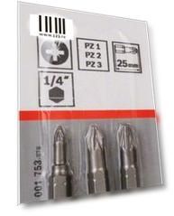 Bosch 2607001753 3 БИТЫ 25ММ PZ/1/2/3 XH