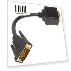 Кабель DVI(m)-2xDVI(f) 0.2м VCOM Telecom TA655 6926123462188