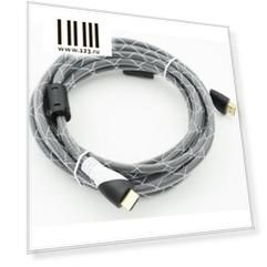 Кабель HDMI 5.0м Telecom Ver.1.4 Black jack ферритовые кольца позолоченные контакты CG511D/794334