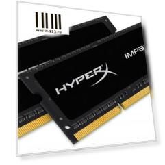 Оперативная память для ноутбука 8Gb (2x4Gb) PC3-12800 1600MHz DDR3 SO-DIMM CL9 Kingston HX316LS9IBK2/8