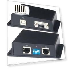 Передача сигналов SC&T VKM02 VGA/клавиатура/мышь на расстояние до 100м) по 2-м кабелям CAT5e Пассивный
