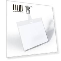 Бейдж Durable горизонтальный 90x60мм вращающийся клип 25шт 800319