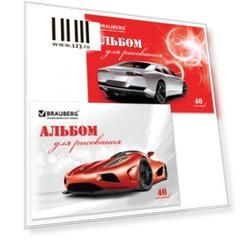Альбом для рисования, А4, 40 л., обложка картон, BRAUBERG "Автостиль", 102852