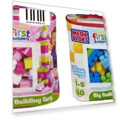 Конструктор MEGA BLOKS First Builders Мешок "Мой первый конструктор" 80 элементов