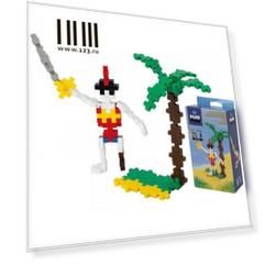 Конструктор 3D Plus Plus Разноцветный конструктор для создания 3D моделей(пират коричневый) 70 элементов