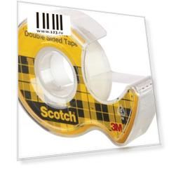 Клейкая лента 3M Scotch 12мм x 6.3 м двусторонняя на диспенсере, 89 мкм, 136D