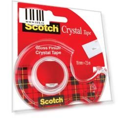 Клейкая лента 3M Scotch Crystal 19мм x 7.5 м прозрачная, на диспенсере, 50 мкм, 61975D-RUS