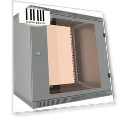 Шкаф 19" настенный 15U 600x520, дверь стекло-металл, серый, NT WALLBOX LIGHT 15-65 G