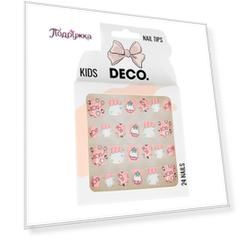Набор детских накладных ногтей DECO. KIDS самоклеящиеся sweet 24 шт