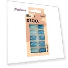Набор накладных ногтей DECO. VACAY PARTY glow wave 24 шт + клеевые стикеры 24 шт