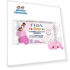 Влажная туалетная бумага Fria био-разлагаемая Sensitive Care, 12 шт