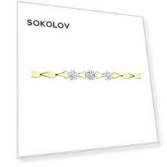 Браслет SOKOLOV Diamonds из желтого золота с бриллиантами