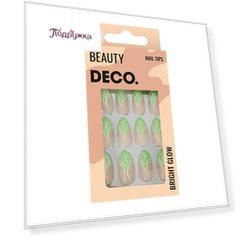 Набор накладных ногтей DECO. BRIGHT GLOW fire 24 шт + клеевые стикеры 24 шт