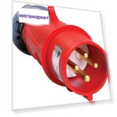 Вилка IEK ССИ-024 32А-6ч/380-415В 3Р+РЕ IP44 MAGNUM переносная
