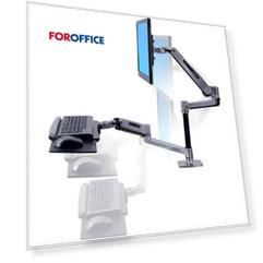 Крепление_WorkFit-LX двойное настольное (45-405-026) Sit-Stand для монитора, клавиатуры/мыши