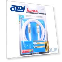 Кабель антенный Hama H-83190 коаксиальный штекер (m-f) 120дБ ферритовый фильтр 1.5м белый