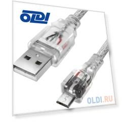 Greenconnect Кабель 1.8m USB 2.0, AM/microB 5pin, прозрачный, 28/28 AWG, экран, армированный, морозостойкий / GCR-UA2MCB2-BB2S-1.8m / Greenconnect Каб