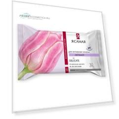 Aura Влажные салфетки для интимной гигиены Я самая с экстрактом льна Delicate pocket-pack 15 шт (Aura, Влажные салфетки)