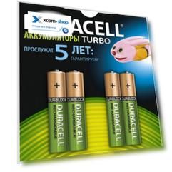 Аккумулятор Duracell HR03 850mAh, 4шт, size AAA, предзаряженные