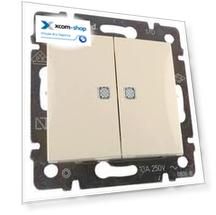 Выключатель Legrand 774328 Valena двухклавишный, на 2 направления, c подсветкой, в рамку, 10А, 250В, IP20 (сх.5) (слоновая кость)